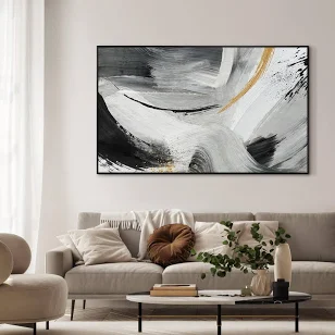 Abstract d Brushstrokes in Black and ...