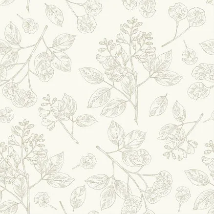 VEELIKE Neutral Beige Leaf Wallpaper