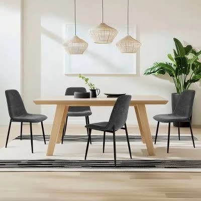 Set of 4 Upholstered Dining Chairs wi...