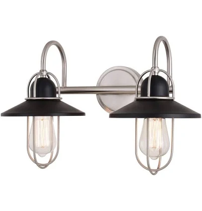 2 Light Matte Black and Nickel Indust...