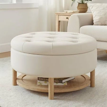 Vabches Round Storage Ottoman
