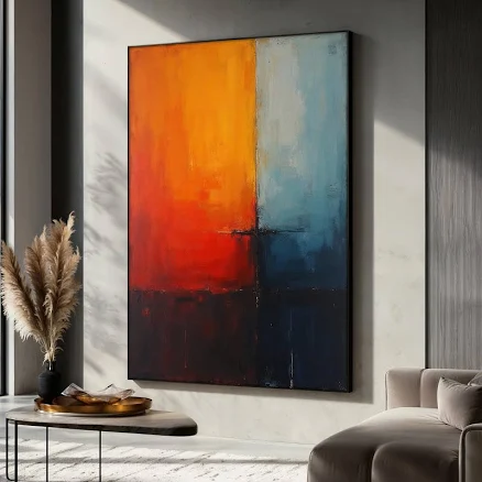 Abstract Canvas Painting, Bold Color ...