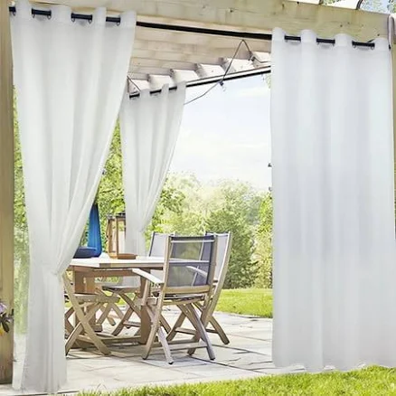 Fasiaou White Outdoor Sheer Curtains ...