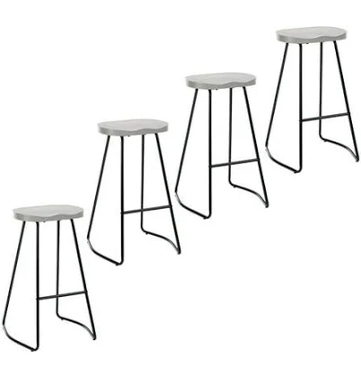 Bar Stools, Set of 4 Round Bar Chairs...
