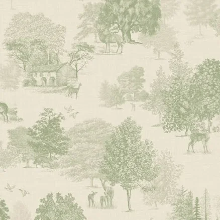 Lucie Annabel Toile de Jouy Wallpaper