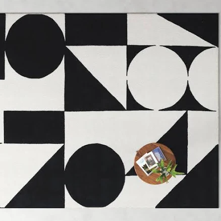 Geometric Handmade Tufted Wool Ivory/...