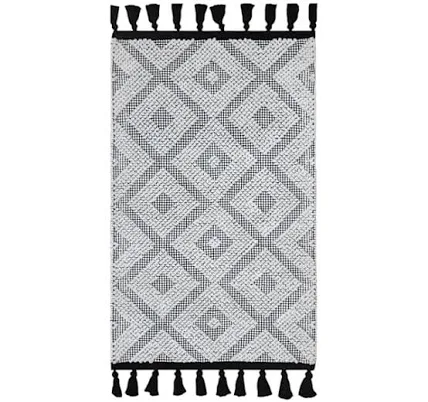 at Home Black & Ivory Hi-Lo Diamond H...