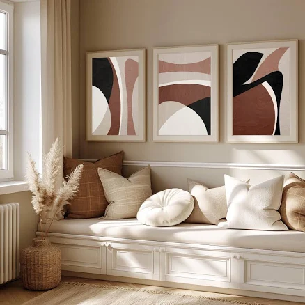 Set of 3 Prints, Geometric Abstract A...