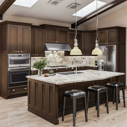 Rockport Walnut Kitchen Cabinets 10x1...