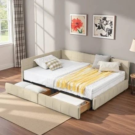 Full Size Mid-Century Velvet Upholste...