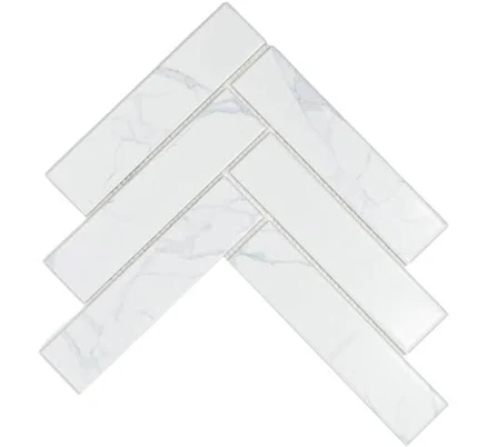 Qube Tiles Statuario Herringbone Chev...