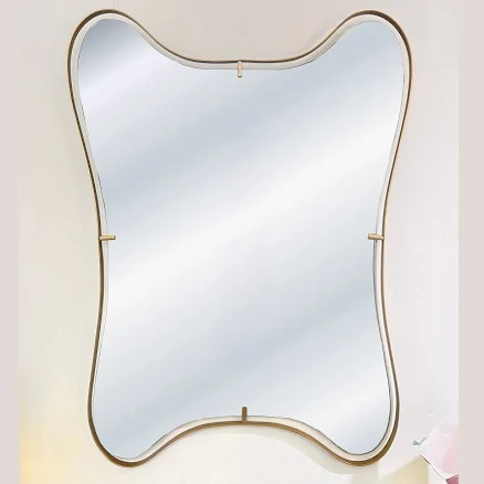 Modern Italian Minimalist Brass Mirro...