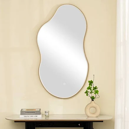 LED-Accented Asymmetrical Wall Mirror