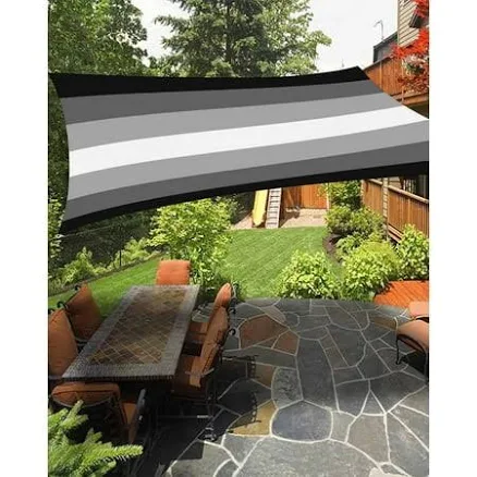 Sun Shade Sail 14x18Ft Black White Om...