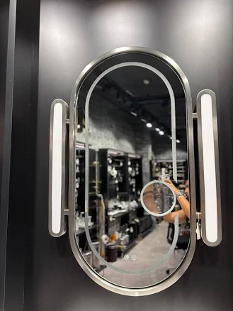 Brass Oval Wall Mirror Gold Frame Led...