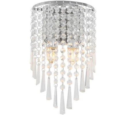 OUKANING 7.5 in. 2-Light Silver Moder...