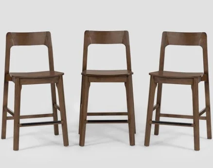 Casey Walnut Wood Counter Height Stoo...