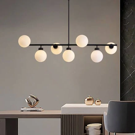 Modern Linear Black Chandelier Pendan...