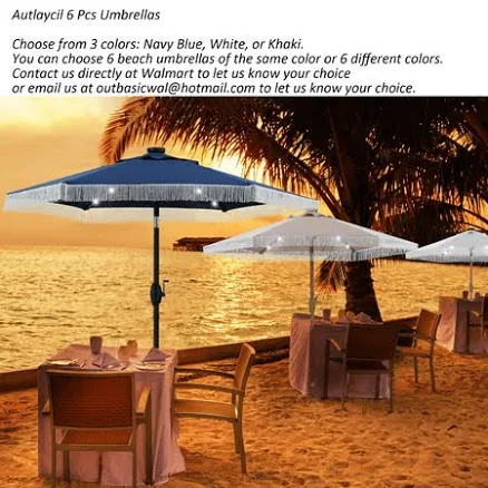 Autlaycil 6 Pcs 7.5 ft Fringe Patio U...