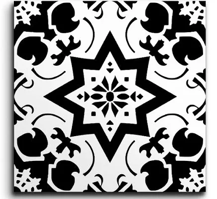 Elegant Black & White Decor Tile with...