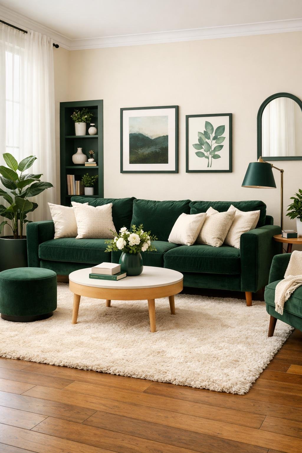 12 Dark Green Living Room Ideas that I Really Love | AZMIND