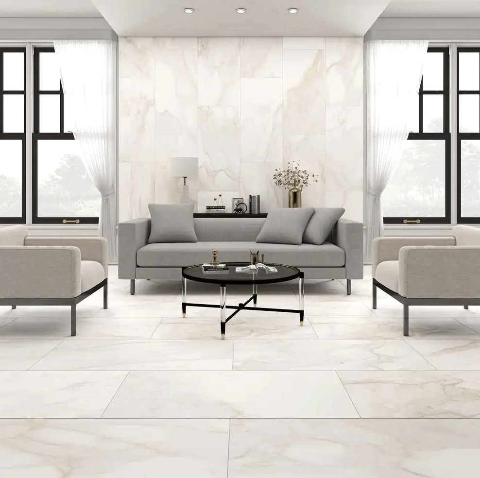 20 Living Room Floor Tile Ideas To Upgrade Your Home | Decoist