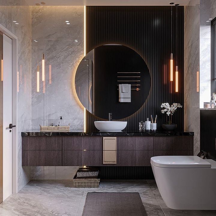 24 Moody Bathroom Ideas That Bring Drama and Elegance to Your Space