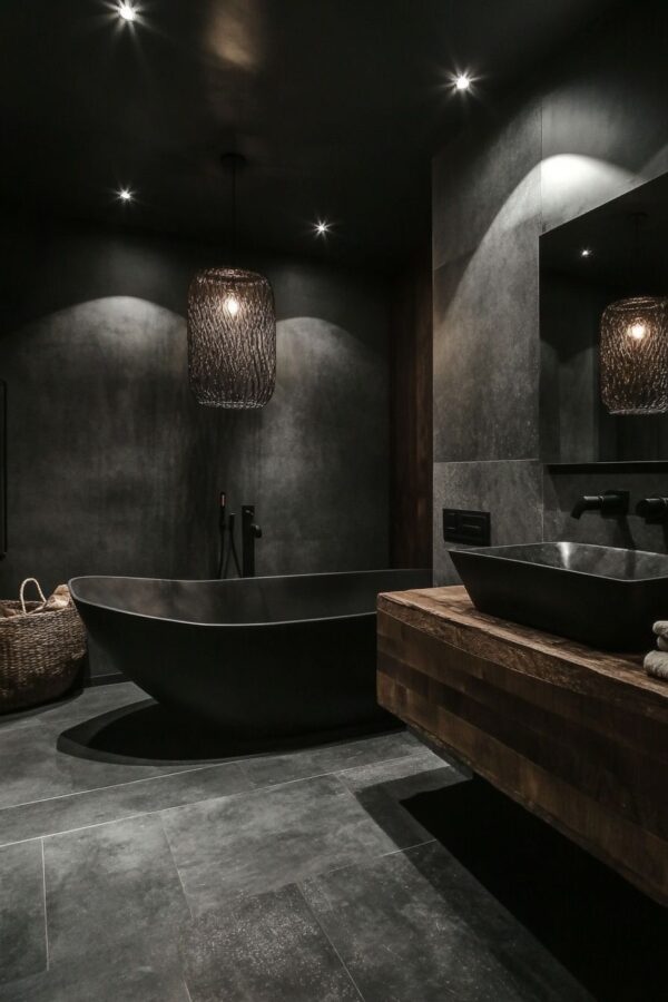 Bathroom Spa Noir: The Dark, Moody Sanctuary Trend Taking Over 2026