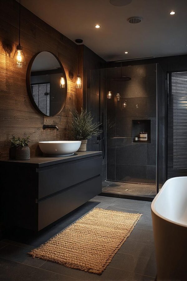 Bathroom Spa Noir: The Dark, Moody Sanctuary Trend Taking Over 2026