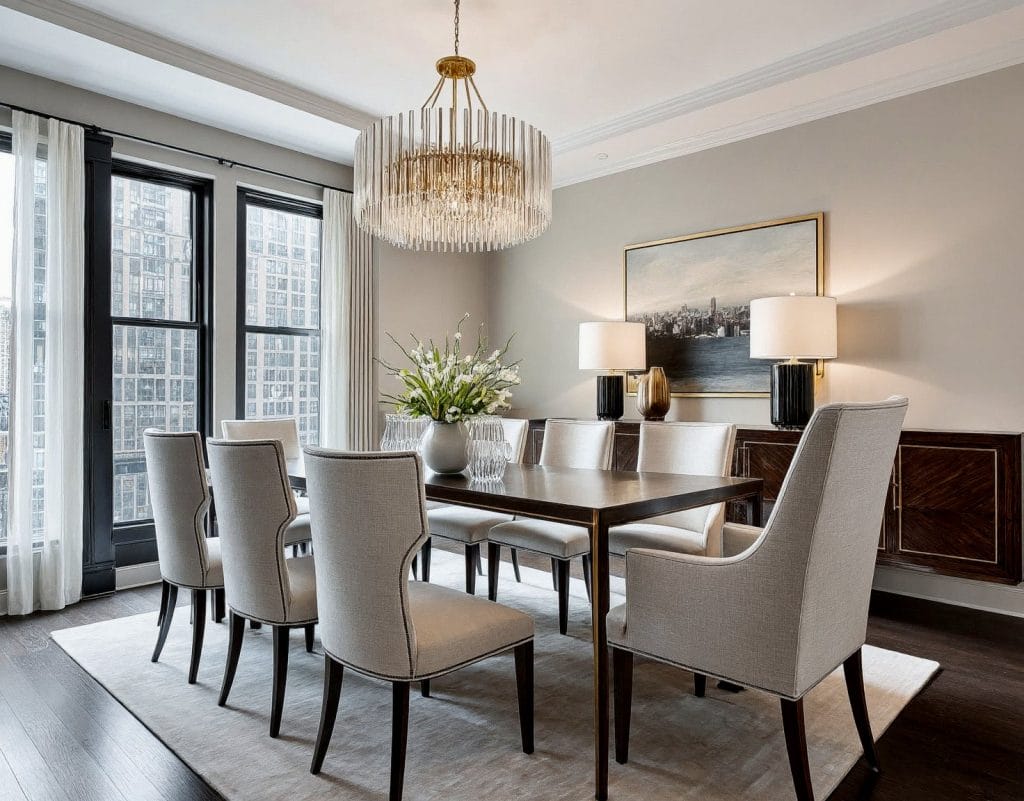 Before & After: Luxury Glam Dining Room - Decorilla Online Interior Design