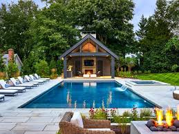 Contemporary Resort-Style Pool and Poolhouse in Virginia | HGTV
