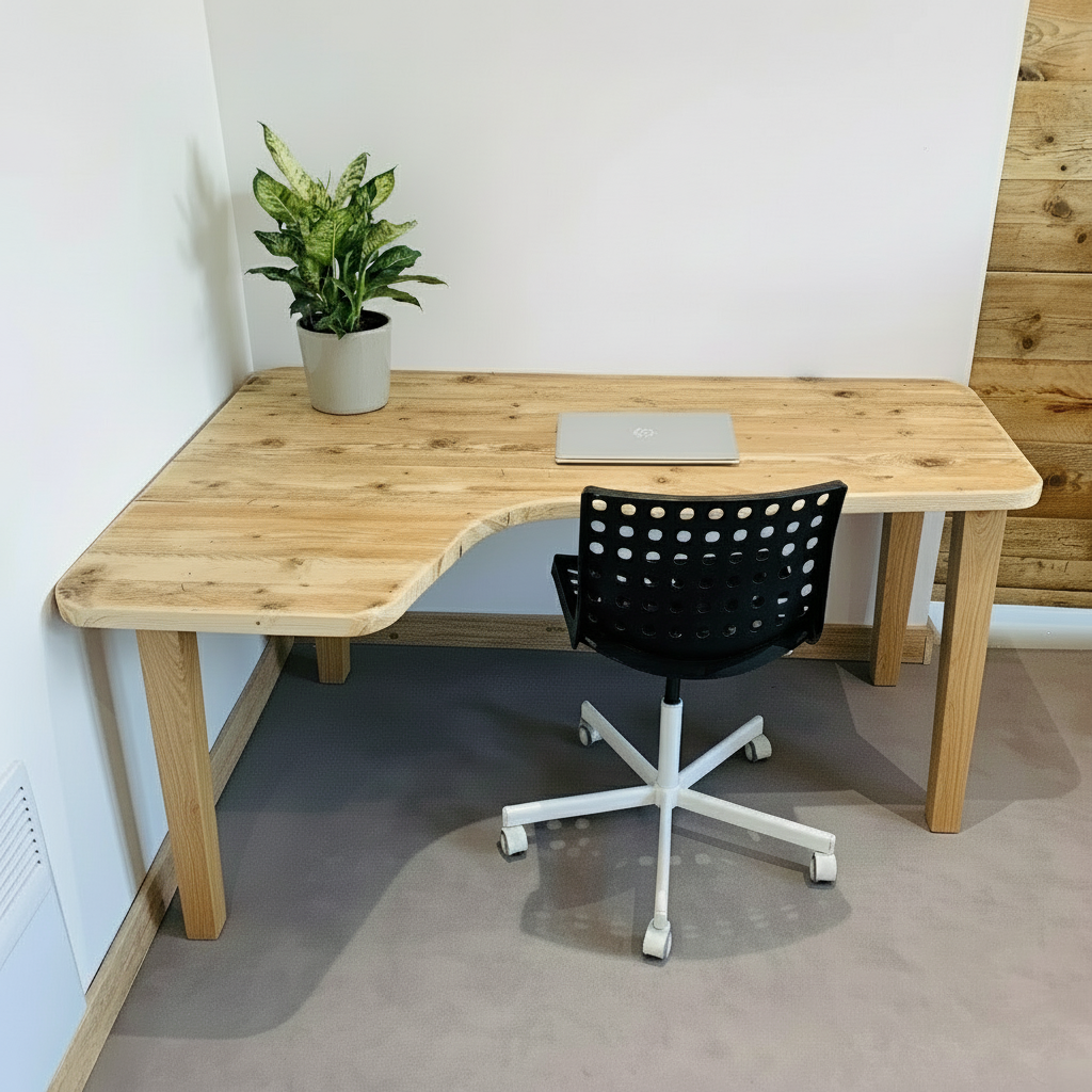Corner Desk | Wooden, Office Rustic Desks – The Scaff Shop
