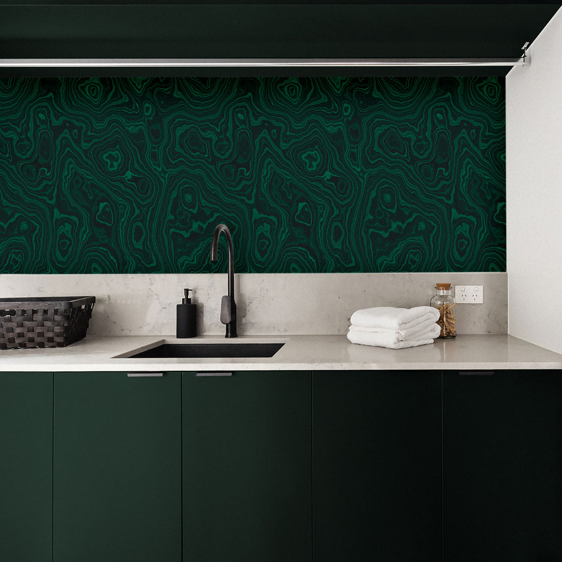 Emerald Green Malachite Design Backsplash