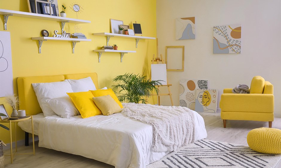 How To Decorate A Yellow Bedroom At Home | DesignCafe