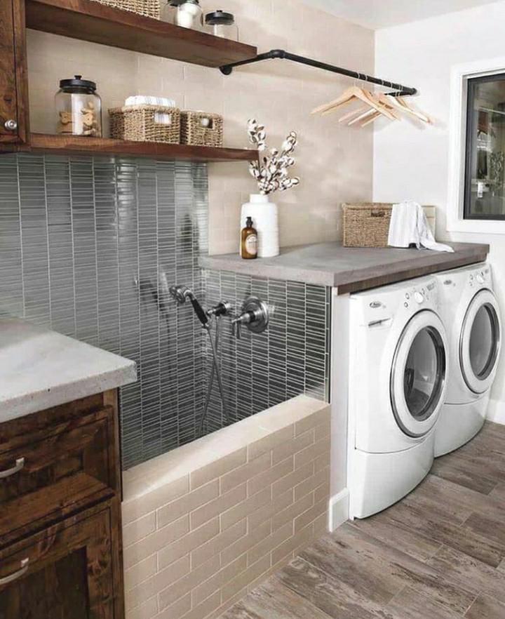 Laundry room with dog washing station : r/Home