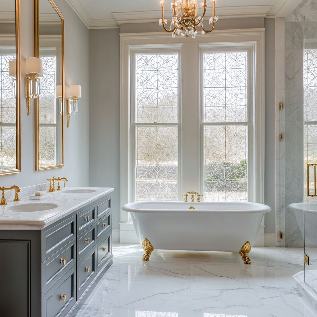 Luxurious Master Bathroom Ideas with Intricate Craftsmanship