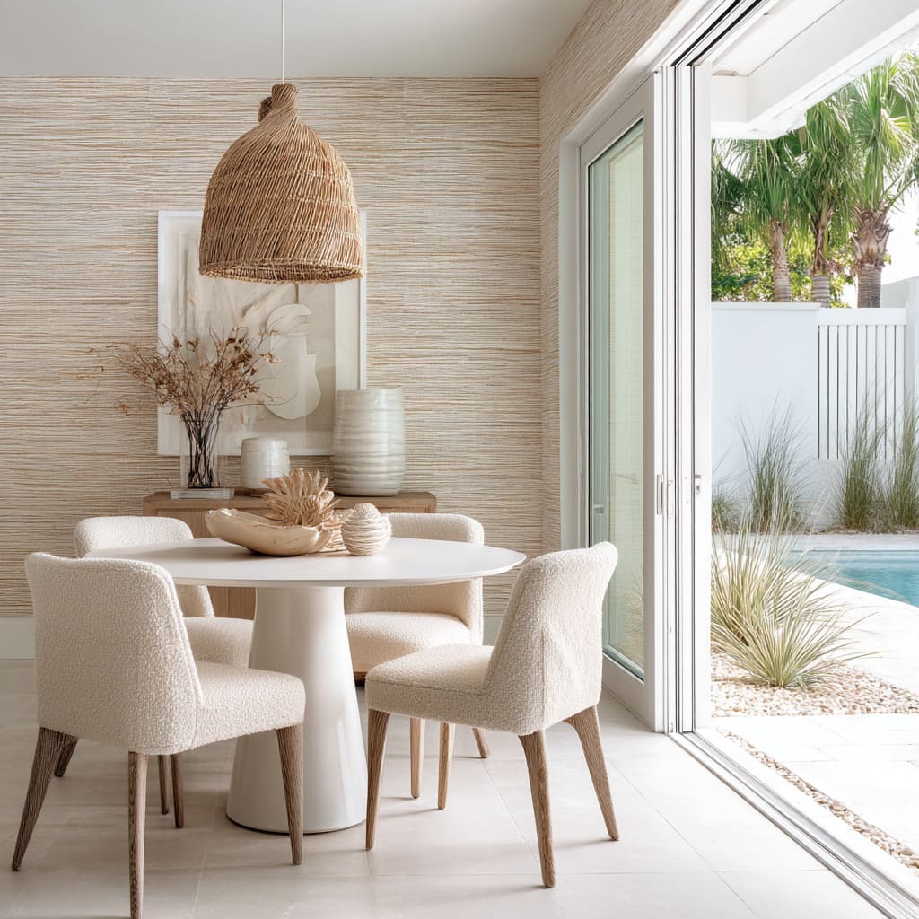 Modern Dining Wallpaper Accent Wall Ideas & Visual Tricks