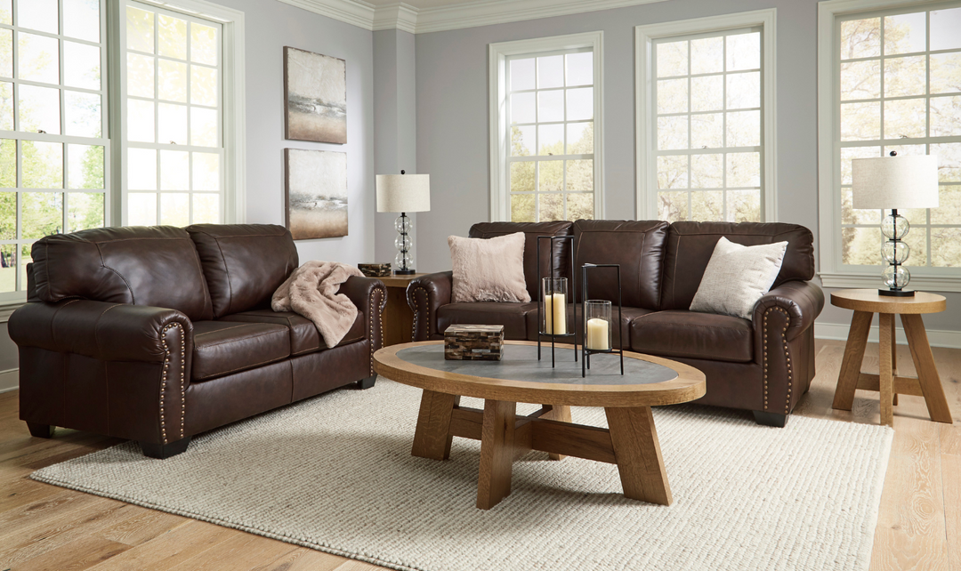Modern Heritage Colleton Dark Brown Leather Living Room Set