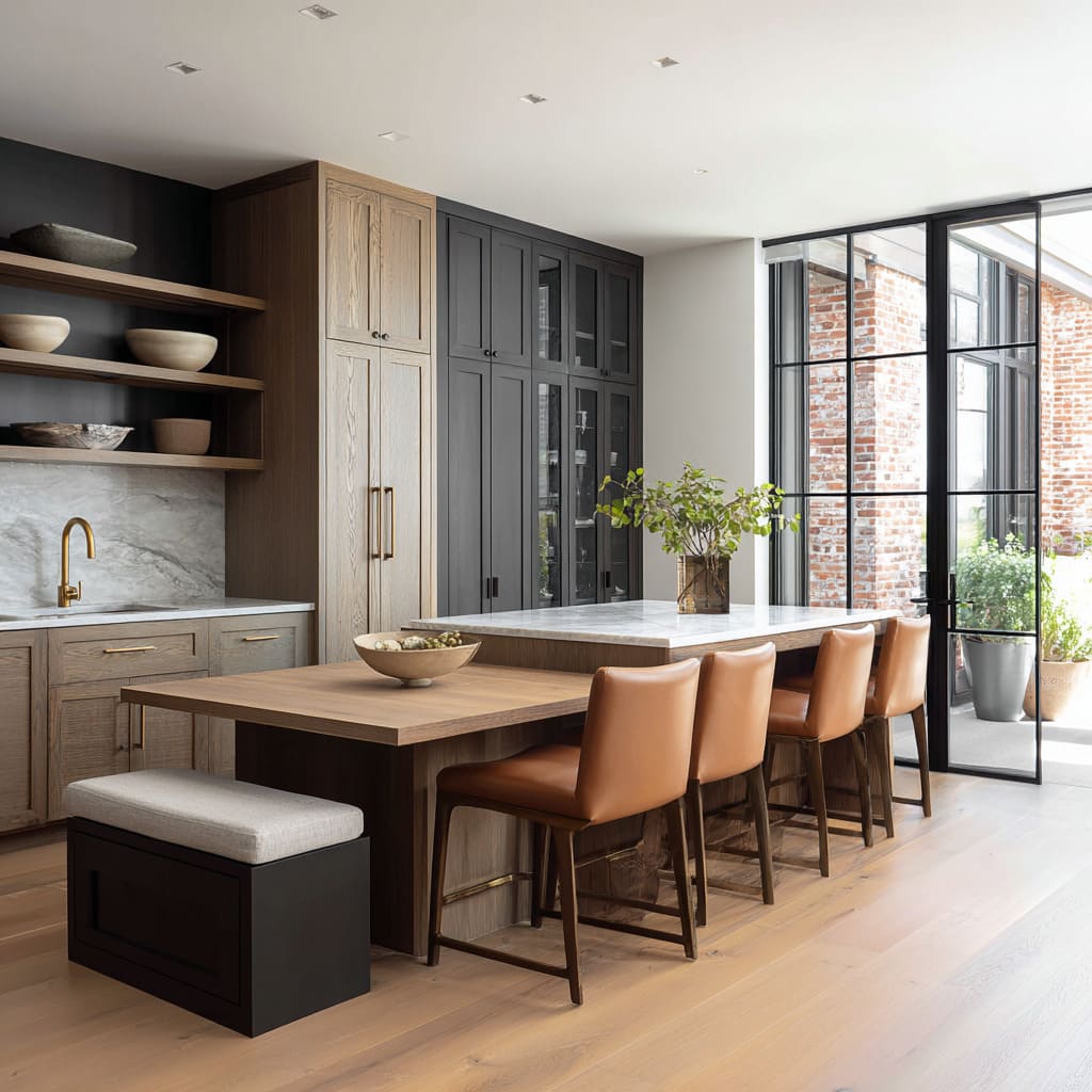 Modern Island and Dining Table Combo Design Ideas | FH