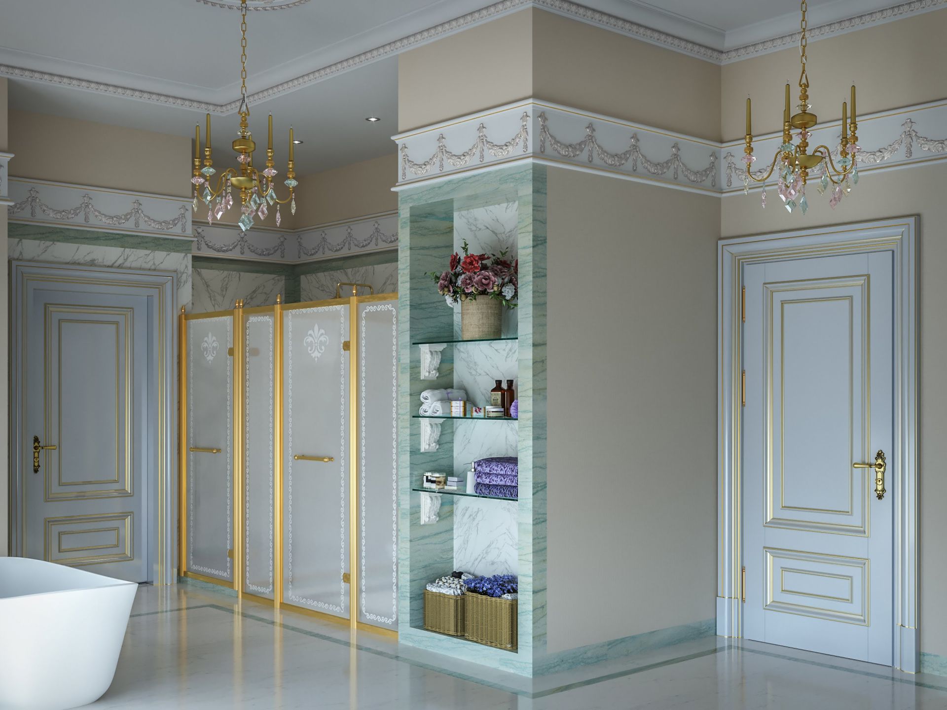 Neoclassical style bathroom