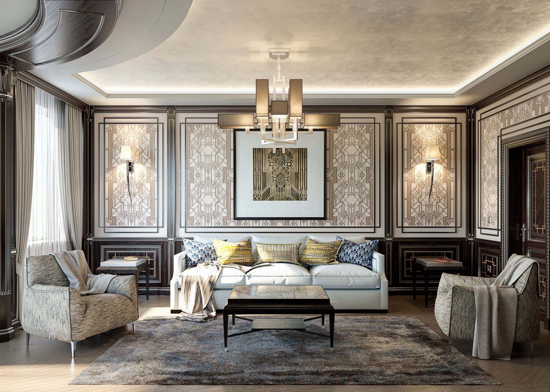 Neoclassical style living room