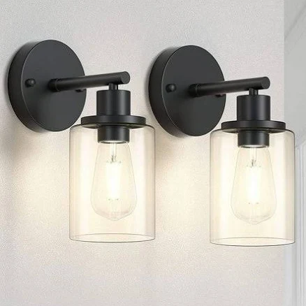 Black Wall Sconces Set of 2 Industria...