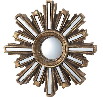 Small Gold Deco Sunburst Convex Wall ...