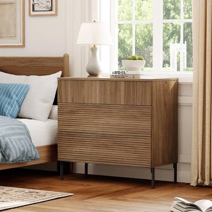 Modern Minimalist 3 Drawer Nightstand