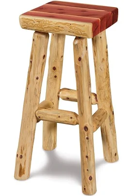 Amish Rustic Log Backless Bar or Coun...