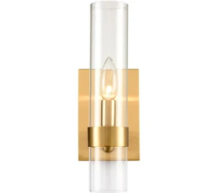 Claxy Brushed Gold 1 Light Wall Sconc...