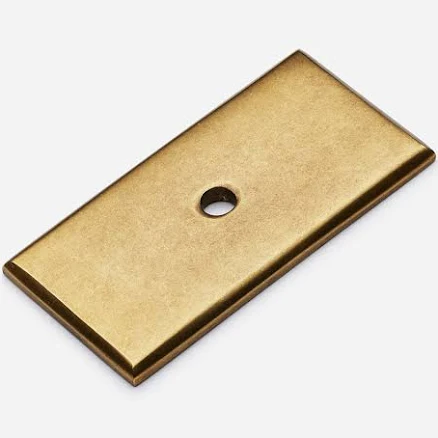 Rectangular Unlacquered Aged Brass Ba...