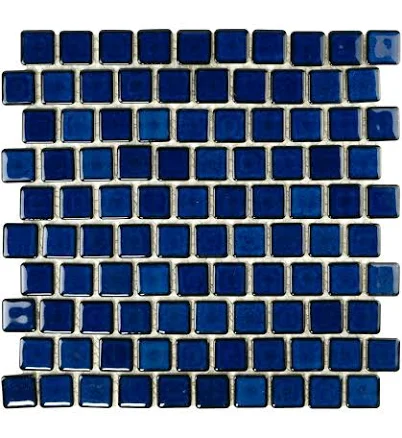 1x1 Cobalt Blue Pool Mosaic Tile | Ce...