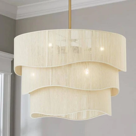 6-Light Modern Boho Large Drum Chande...