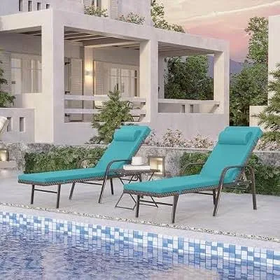 Alaulm 3 Pieces Patio Chaise Lounge Set